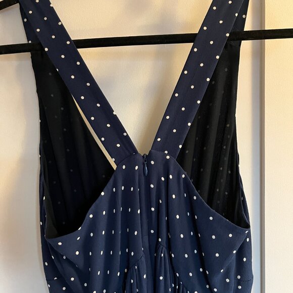 Madewell Wide Leg Jumpsuit in Navy Blue Polka Dot - Picture 7 of 9